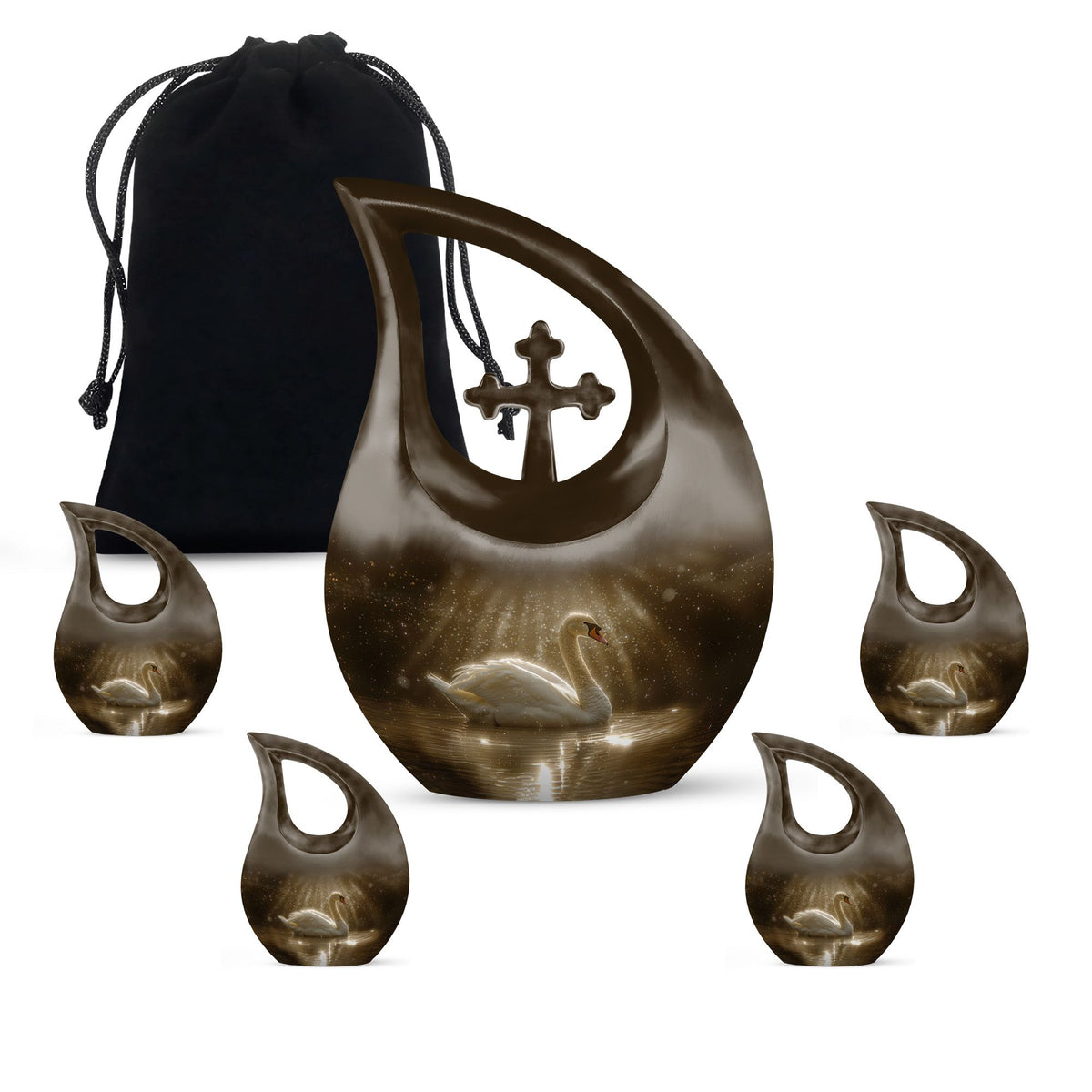 Swan Urns For Ashes - Mini Small Urns For Men