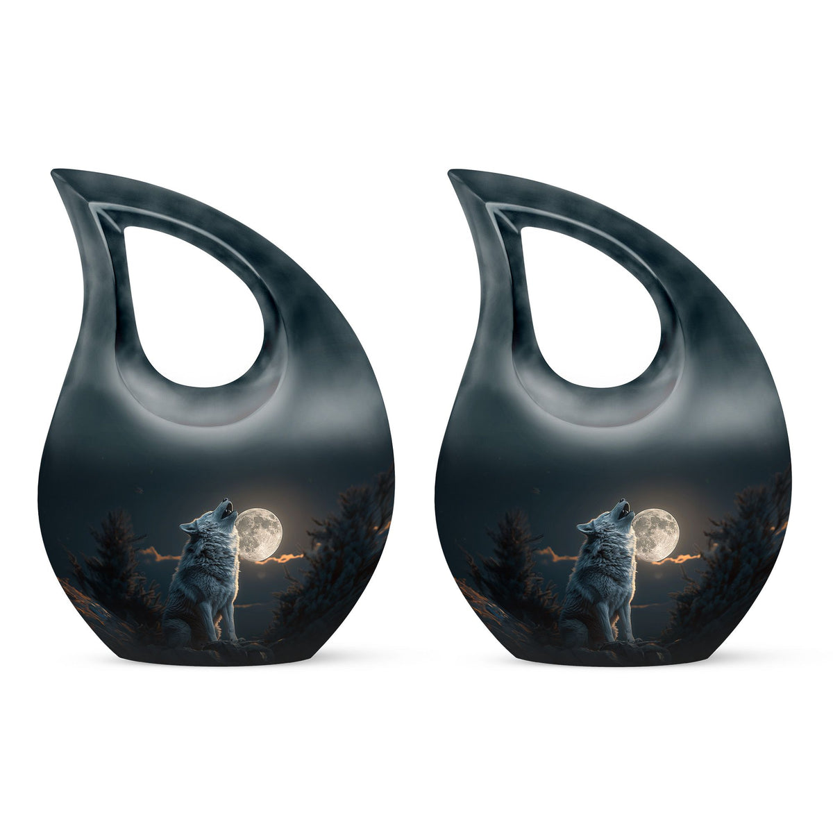 Wolf Howling Urns For Ashes - Ashes Keepsake For Men