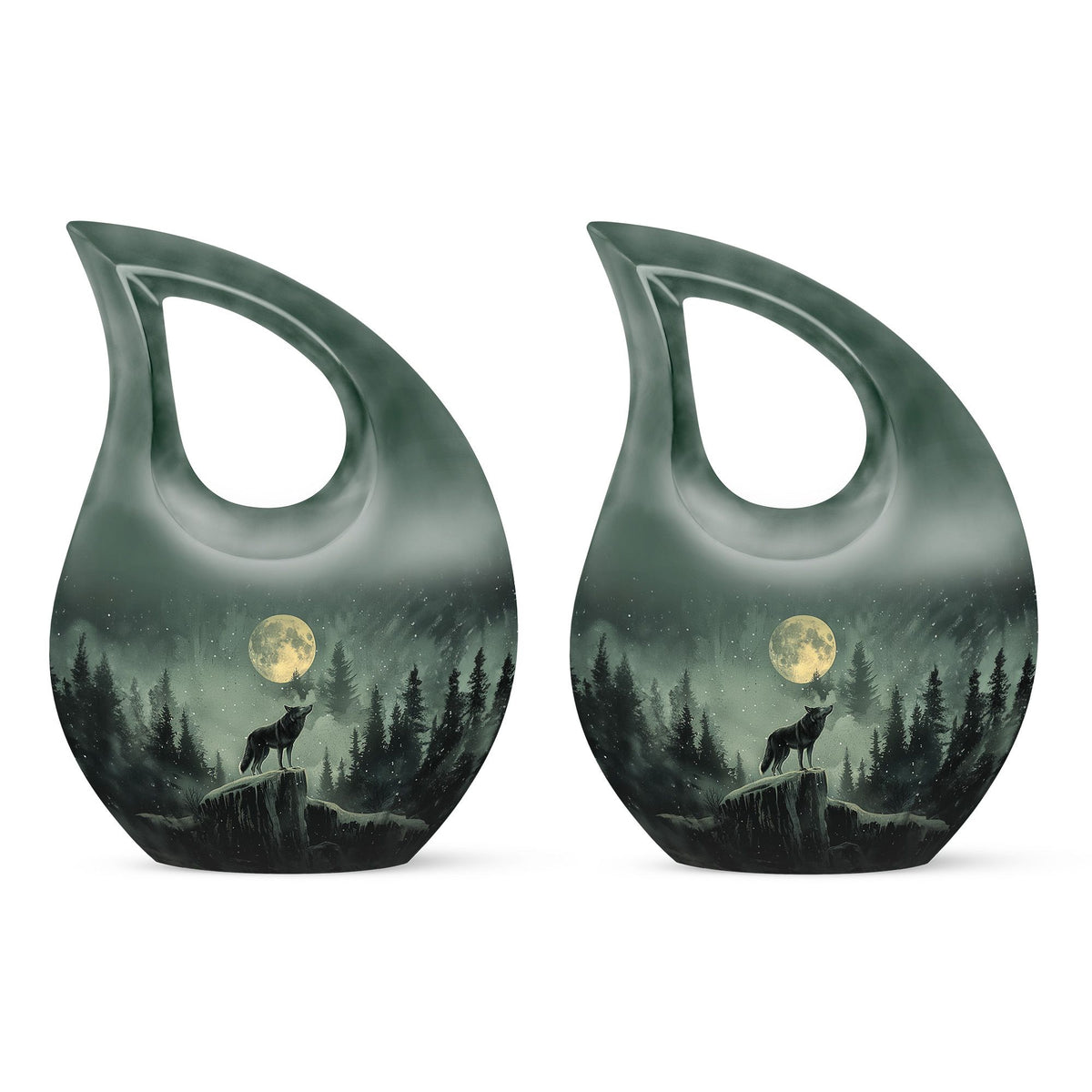 Wolf Howling Urns For Ashes - Mini Urn For Ashes For Women