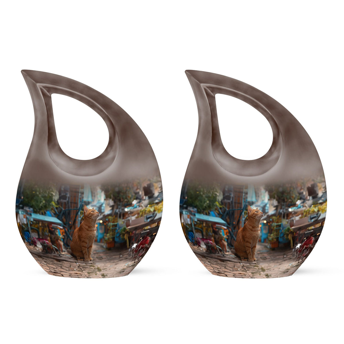 Orange Cat Urns For Ashes - Cremation Urn Women
