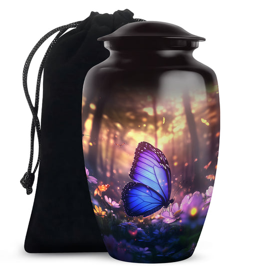 Blue Butterfly Cremation Urn For Ashes - Blue Butterfly Urn For Mom