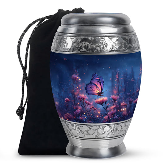 Bluen Butterfly On Flower - Elegant Beautiful Large Memorial For Mom