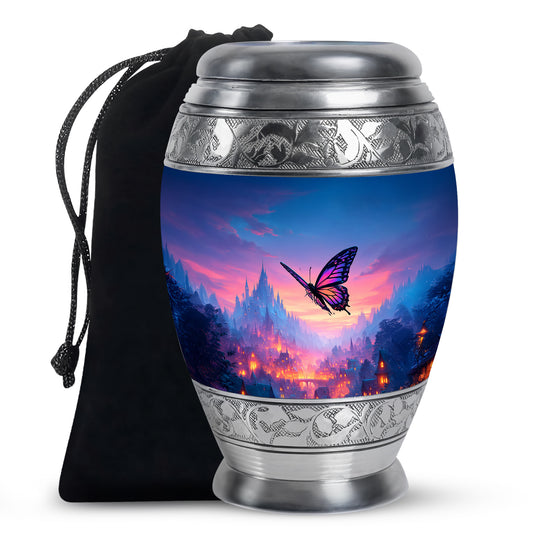 Blue Flying Butterfly Urns - Beautiful Cremation Urns For Mom Ashes