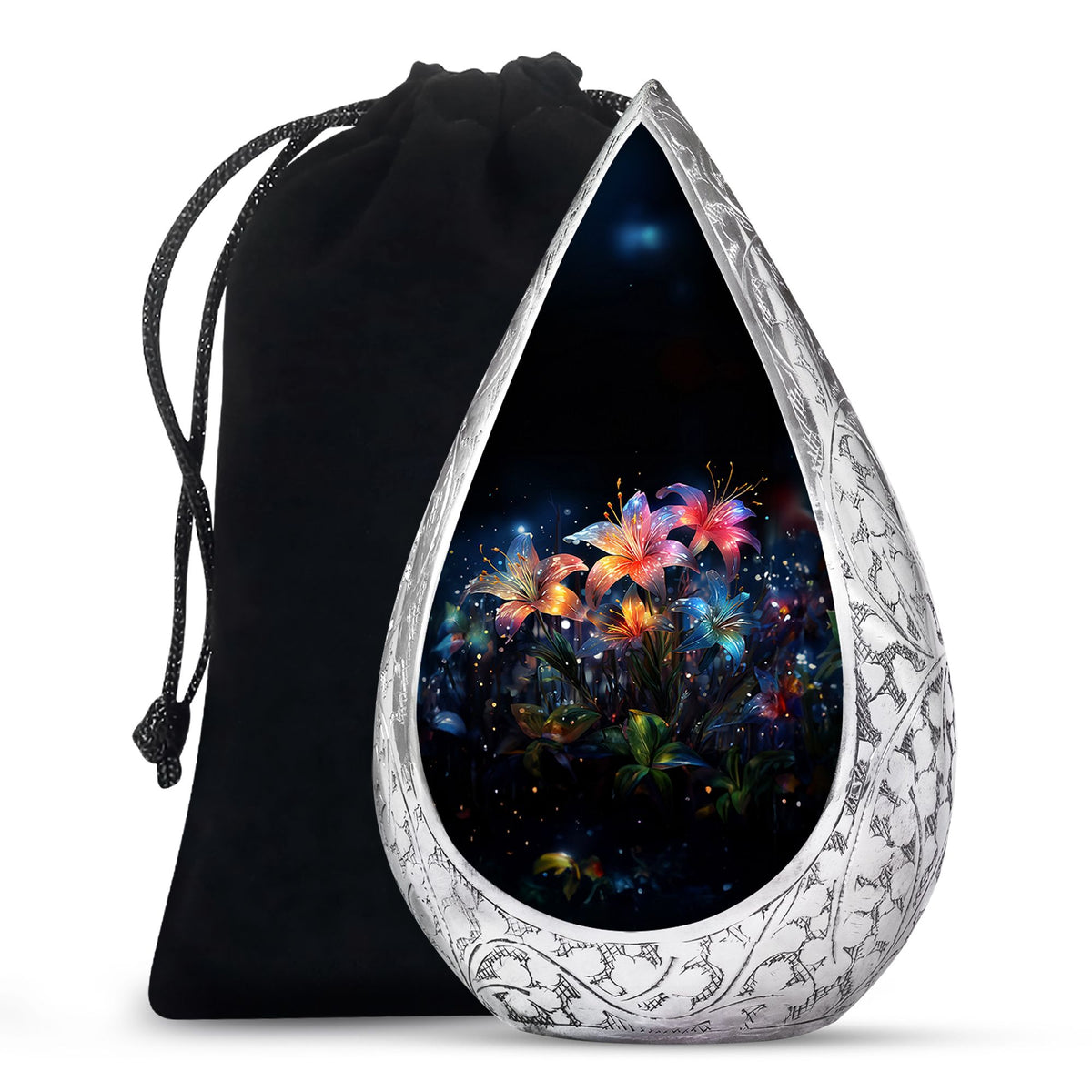 Glowing Lily Memorial Urn - Large Cremation Urn For Human Ashes