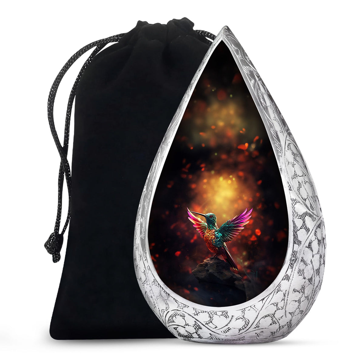 Colourful Hummingbird Memorial Urn - Premium Funeral Urn For Loved Ones