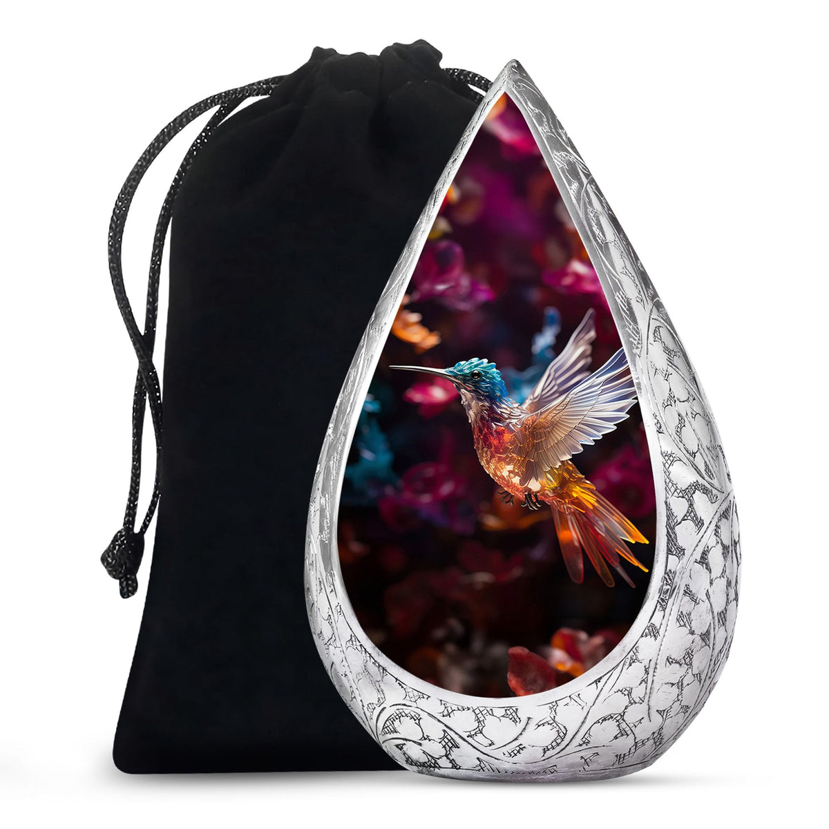 Colourful Decorative Hummingbird Memorial Urn - Cremation Urn For Male & Female