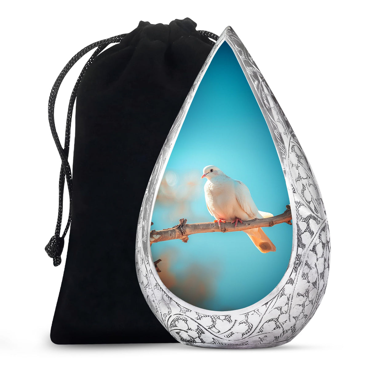 Dove Funeral Urn - Large Memorial Urn For Male & Female