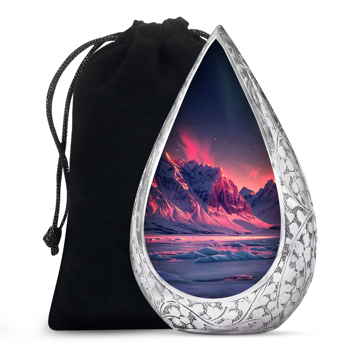 Aurora Snow Valley Urn For Ashes - Beautiful Sky Cremation Urn For Adults Ashes