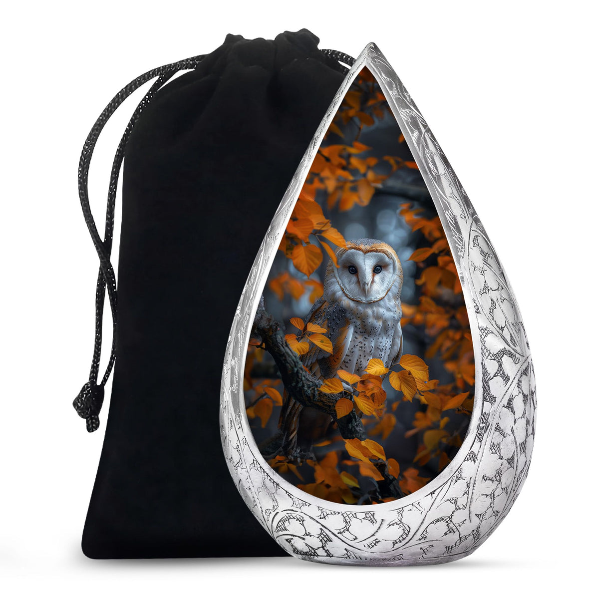 Autumn Owl Cremation Urn - Elegant Funeral Urn For Human Ashes