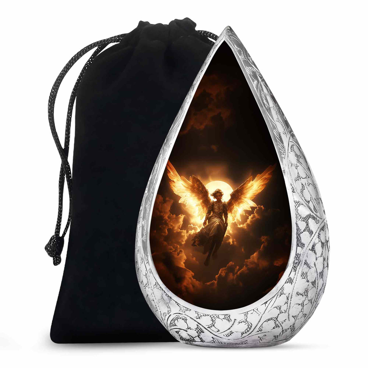 Goddess Angel Funeral Urn - Golden Sunlight Memorial Urn For Human Ashes
