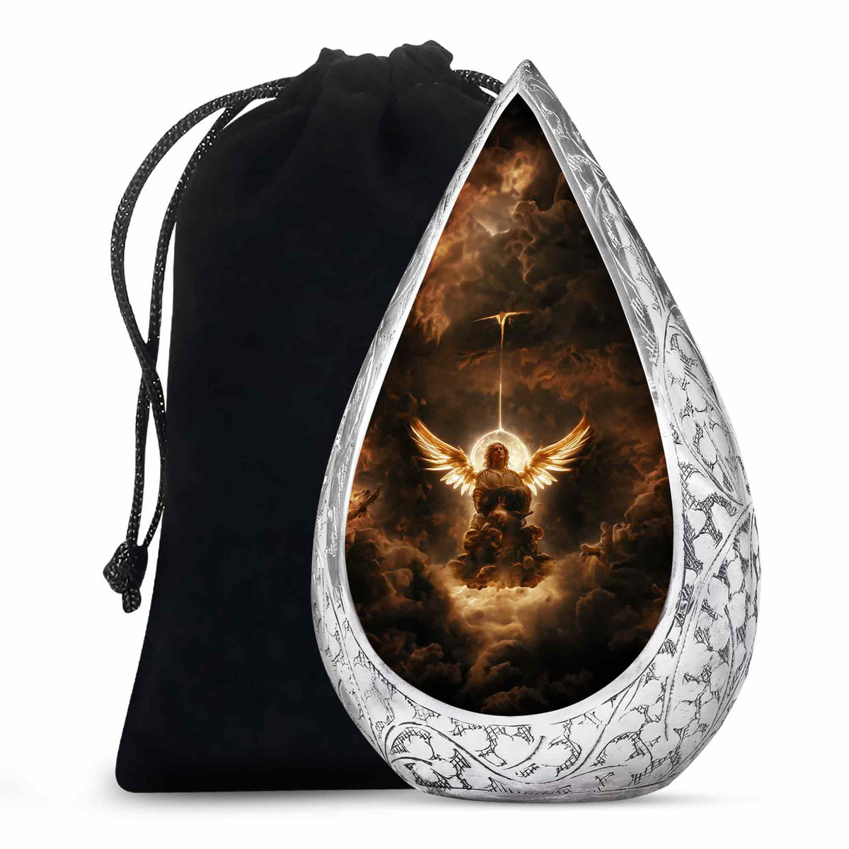 Celestial Light Angel Urn Cremation For Ashes - Divine Memorial Urn For Burial