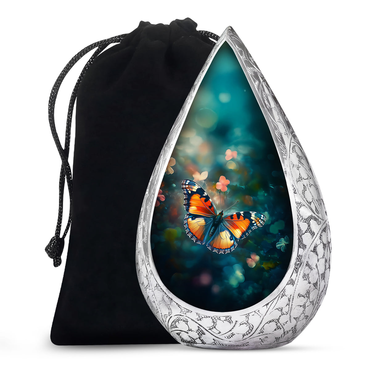 Orange Monarch Butterfly Cremation Urn - Urn For Ashes For Mom