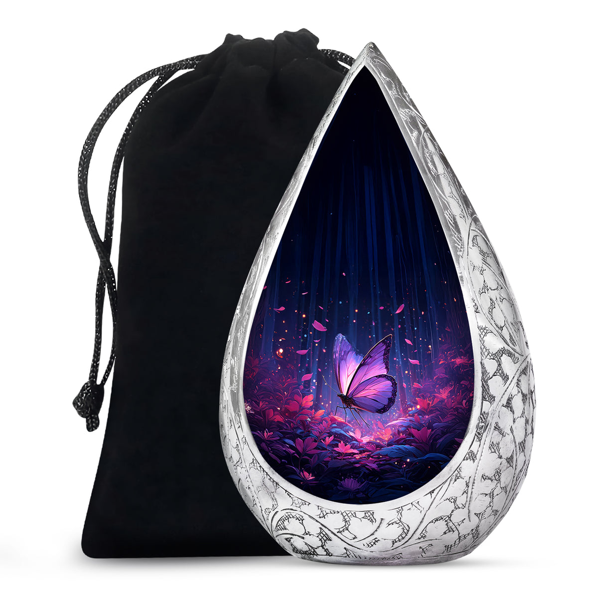 Beautifully Crafted Purple Butterfly Urn - Large Urns For Mom Ashes