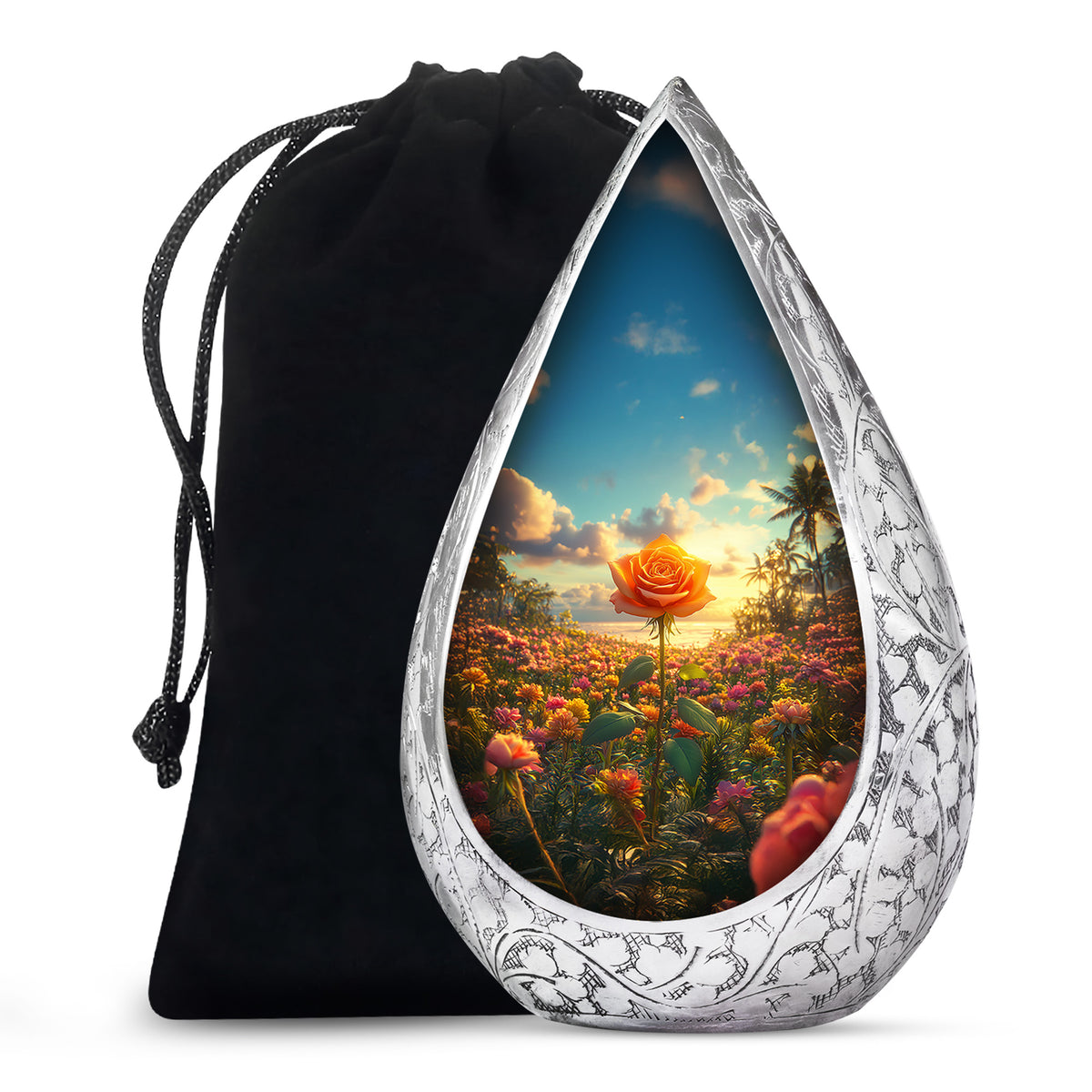 Flower Valley Memorial Urn - Beautiful Cremation Urn For Human Ashes