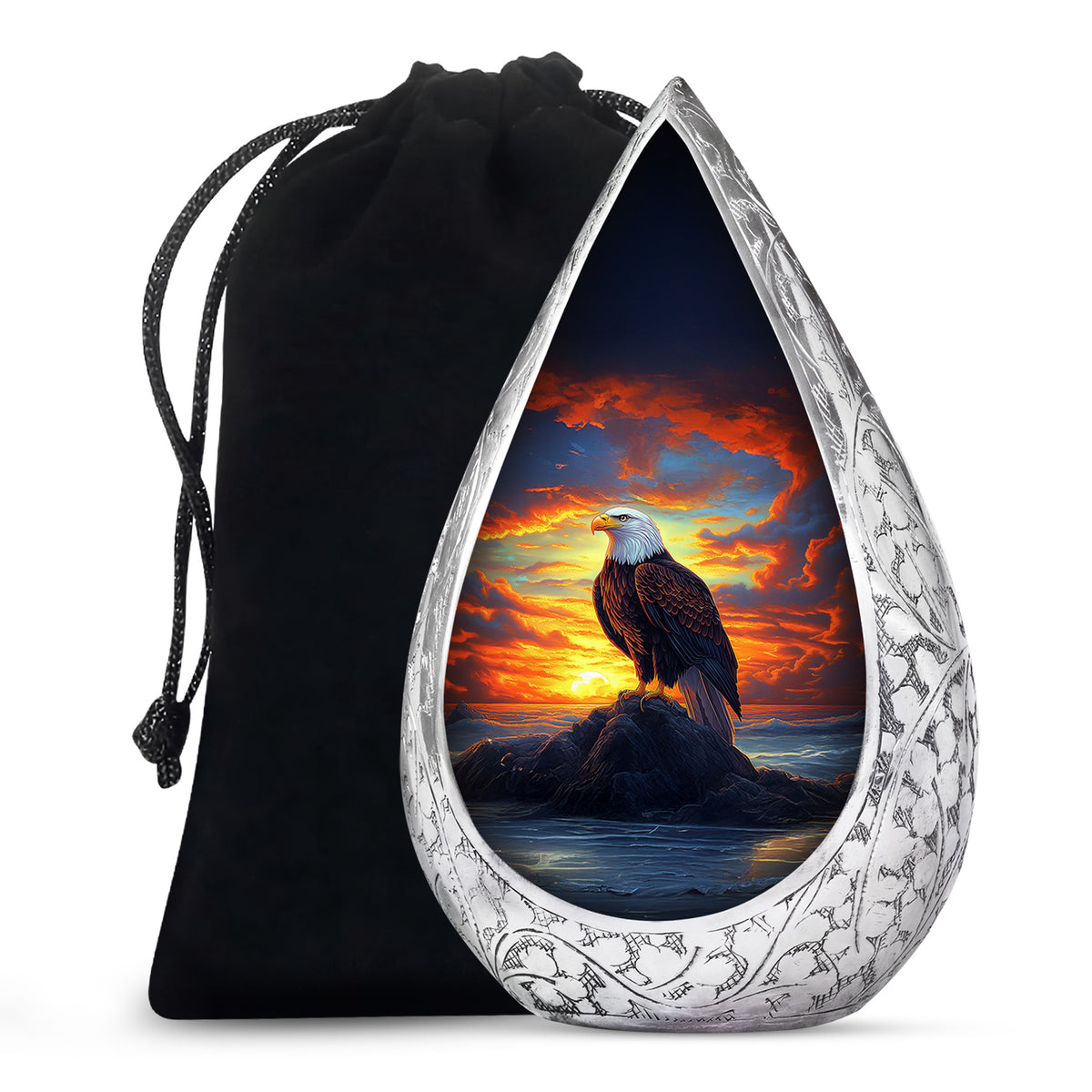 Bald Eagle Cremation Urn For Men - Bird Funeral Urn For Ashes