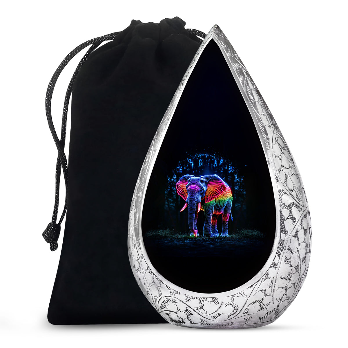 Artistic Elephant Cremation Urn – Colorful Tribute Urn for Human Ashes