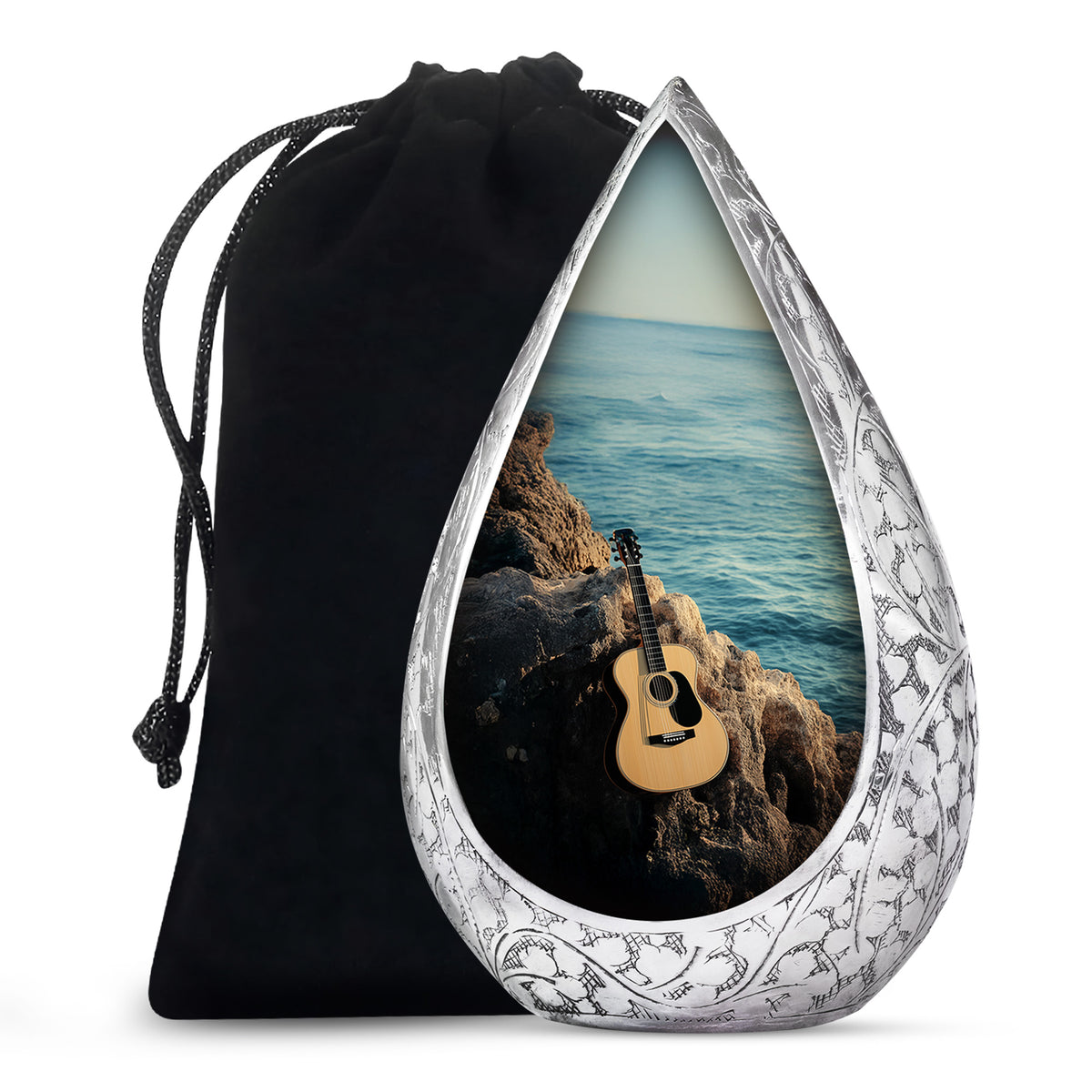 Music Guitar Cremation Urn -Beach Theme Urn For Ashes
