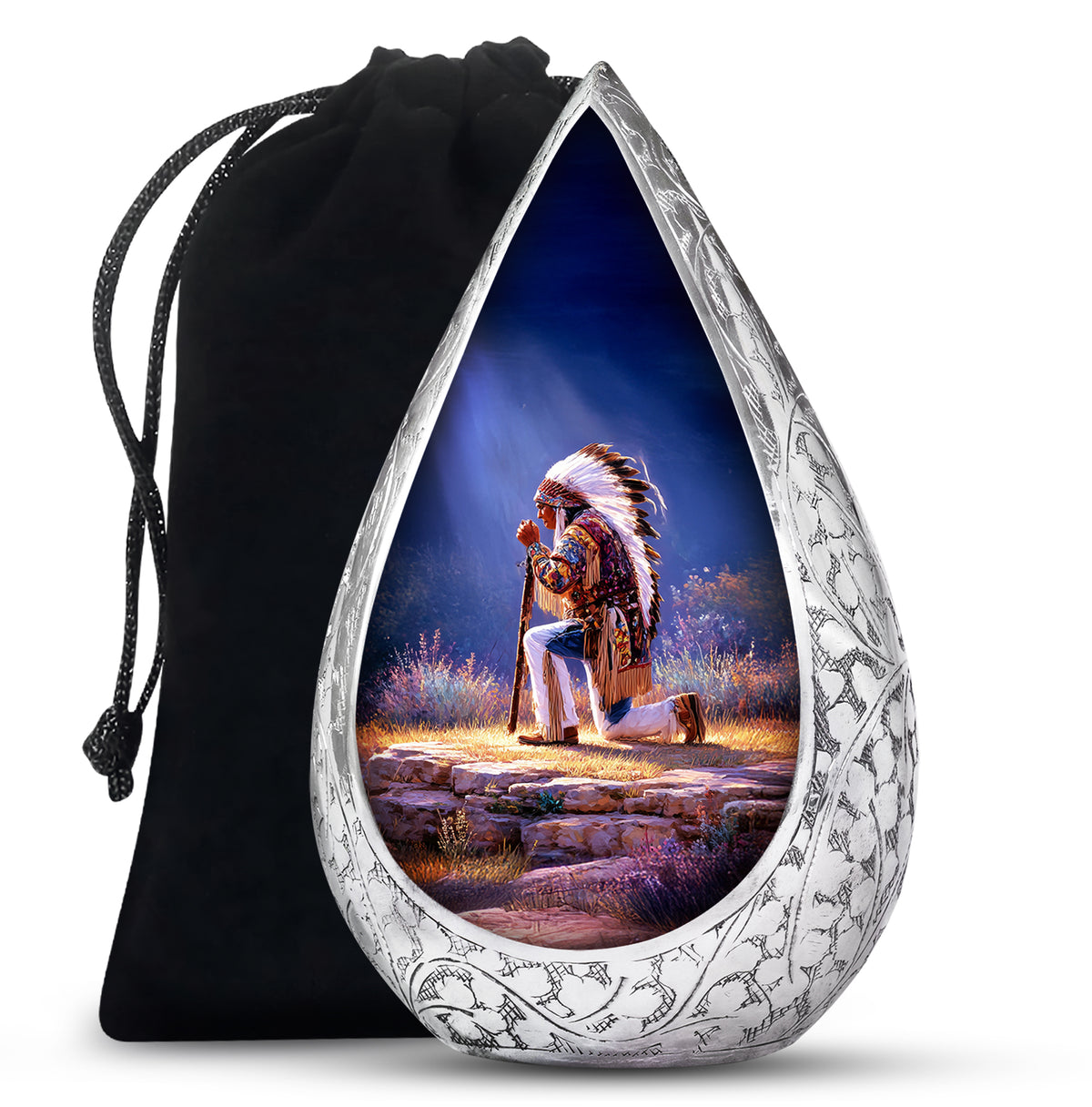 Native American Scenic Funeral Urn - Cremation Urn For Adult Ashes