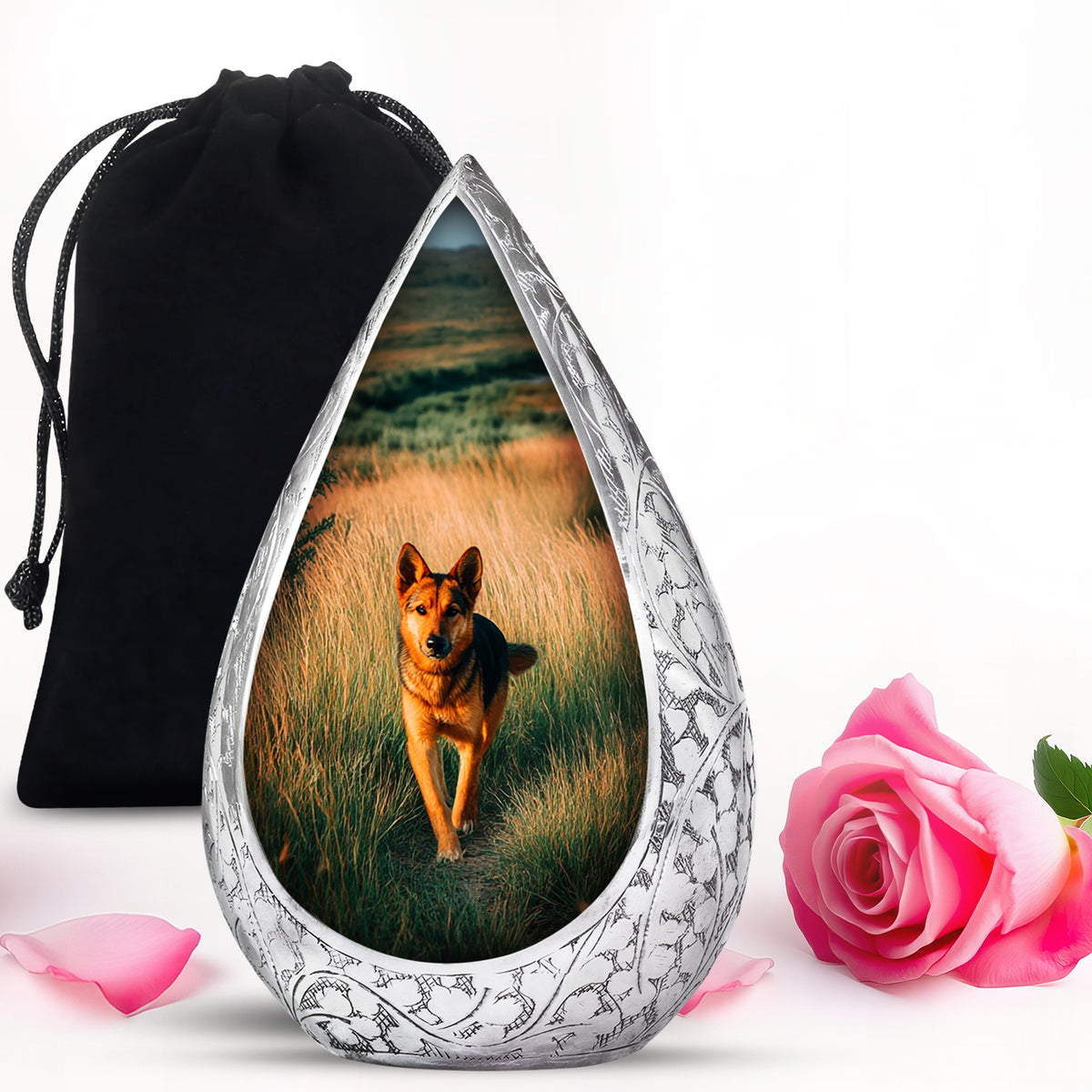 German Shepherd Tribute Funeral Urn - Pet Memorial Urn For Dog Ashes