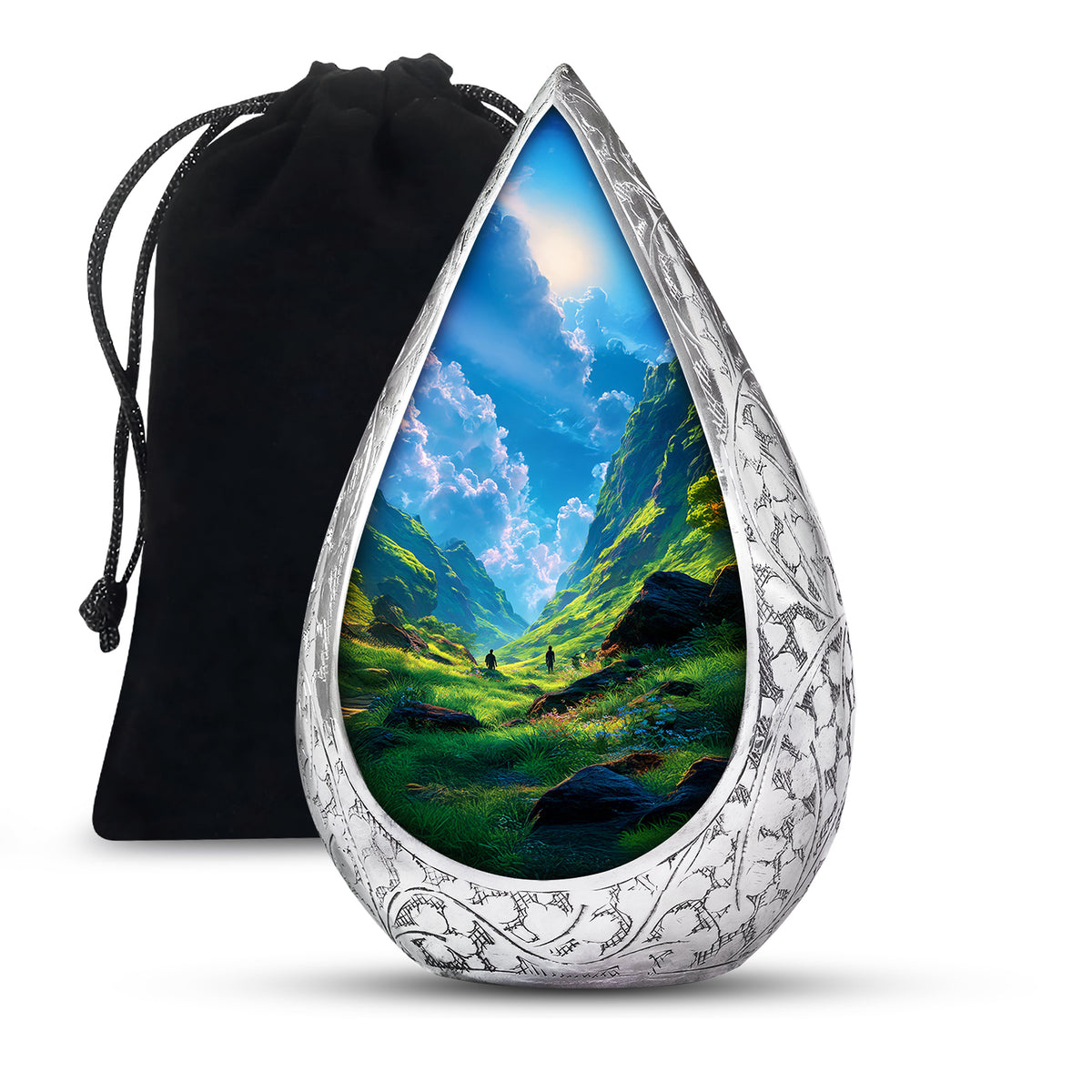 Mountain Scenic Memorial Urn - Large Funeral Urn For Loved Ones
