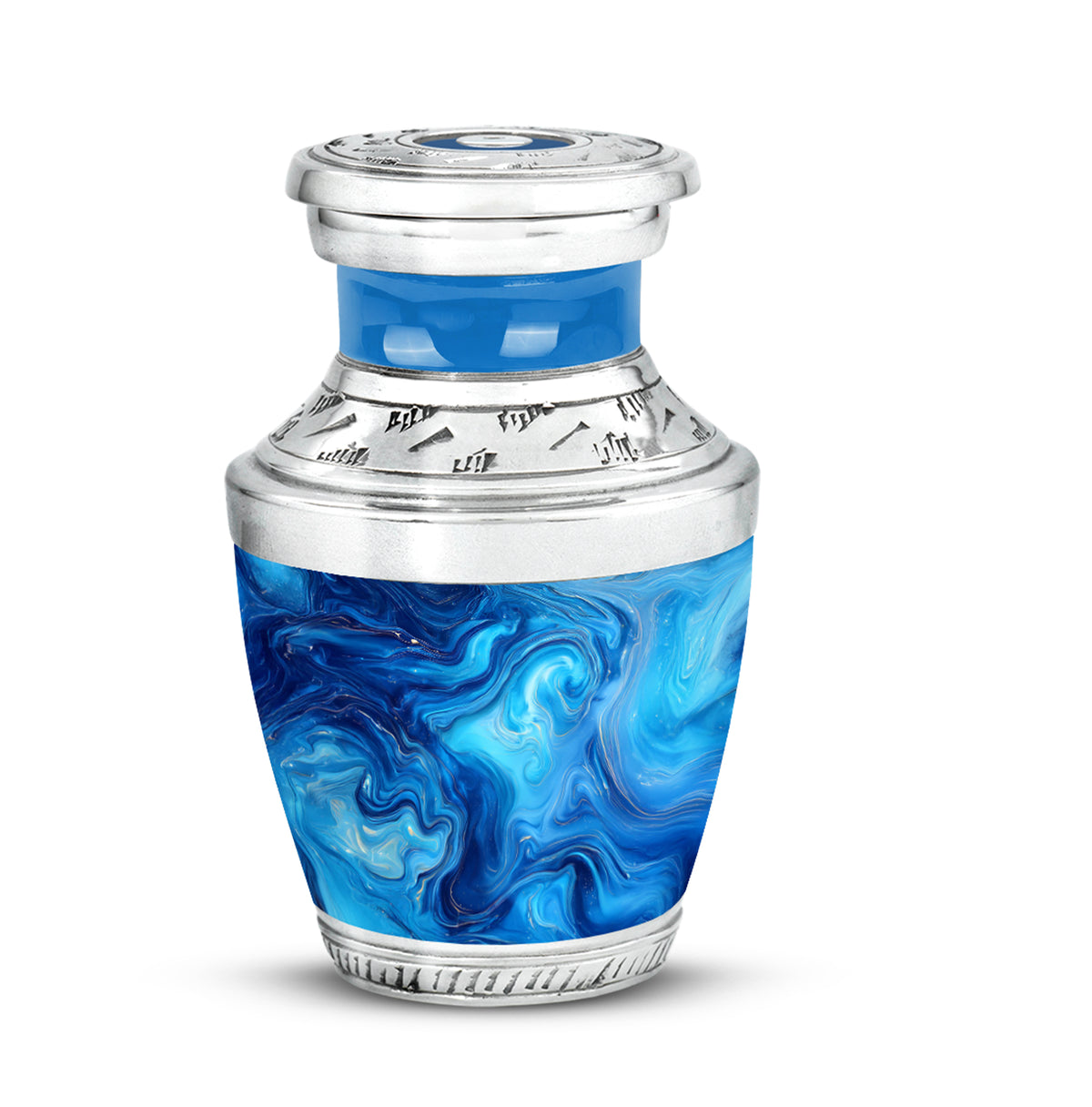 Regal Blue Memorial Cremation Urns - Teal 10-inch, 200 cu in - Karyliz