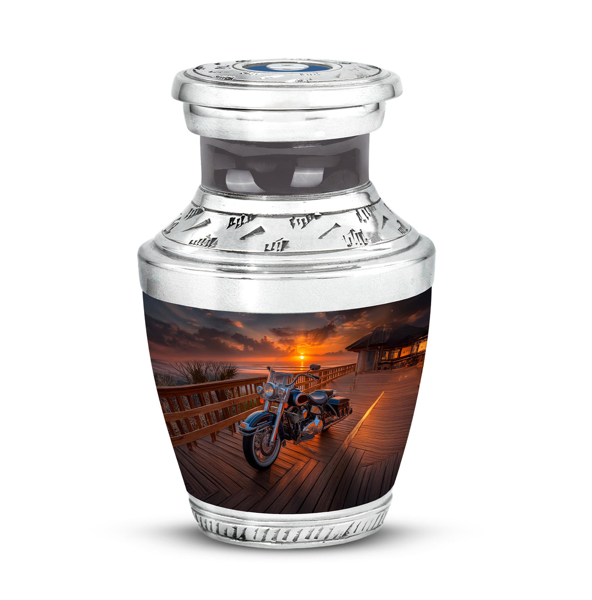 Black Comforting Bike Memorial Urn for Ashes - 10-inch, 200 cu in - Karyliz