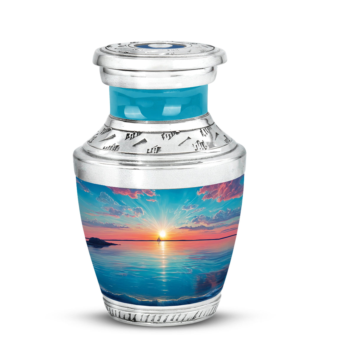 Regal Beach Memorial Cremation Urns - Teal 10-inch, 200 cu in - Yatskia
