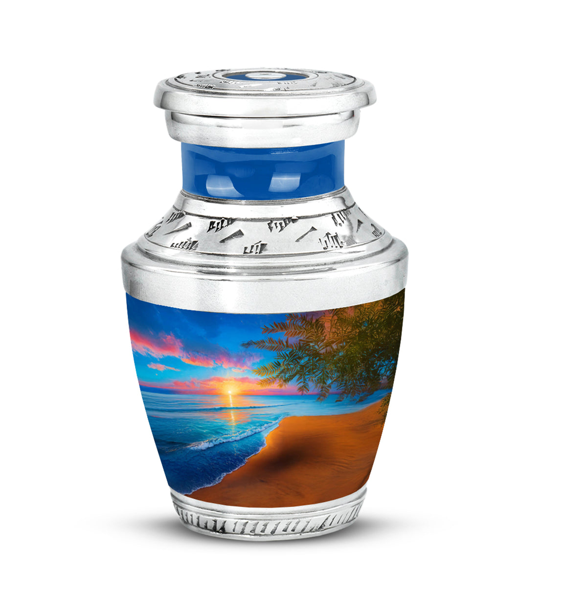 Personalized Beach Cremation Urns - Soothing Blue 10-inch, 200 cu in - Yatskia