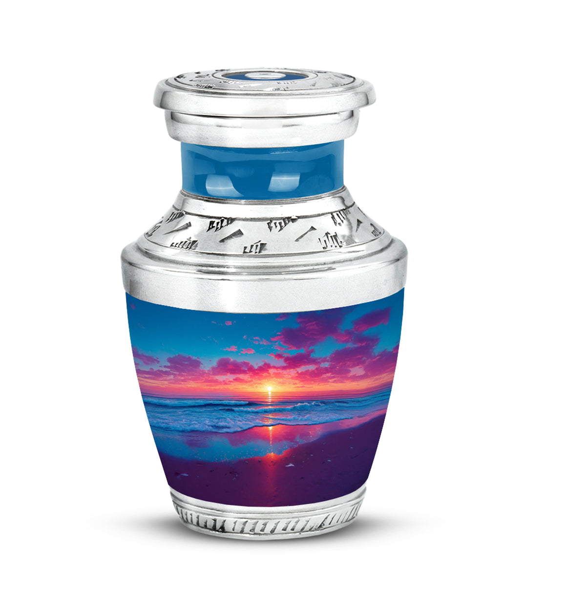 Personalized Blue Beach Cremation Urns for Ashes - Enchanting 10-inch - Yatskia