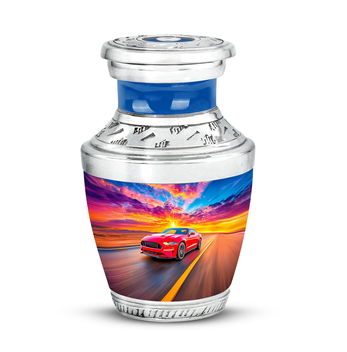 Blue Car Cremation Urns - Enduring Sentinel 10-inch, 200 cu in - Karyliz