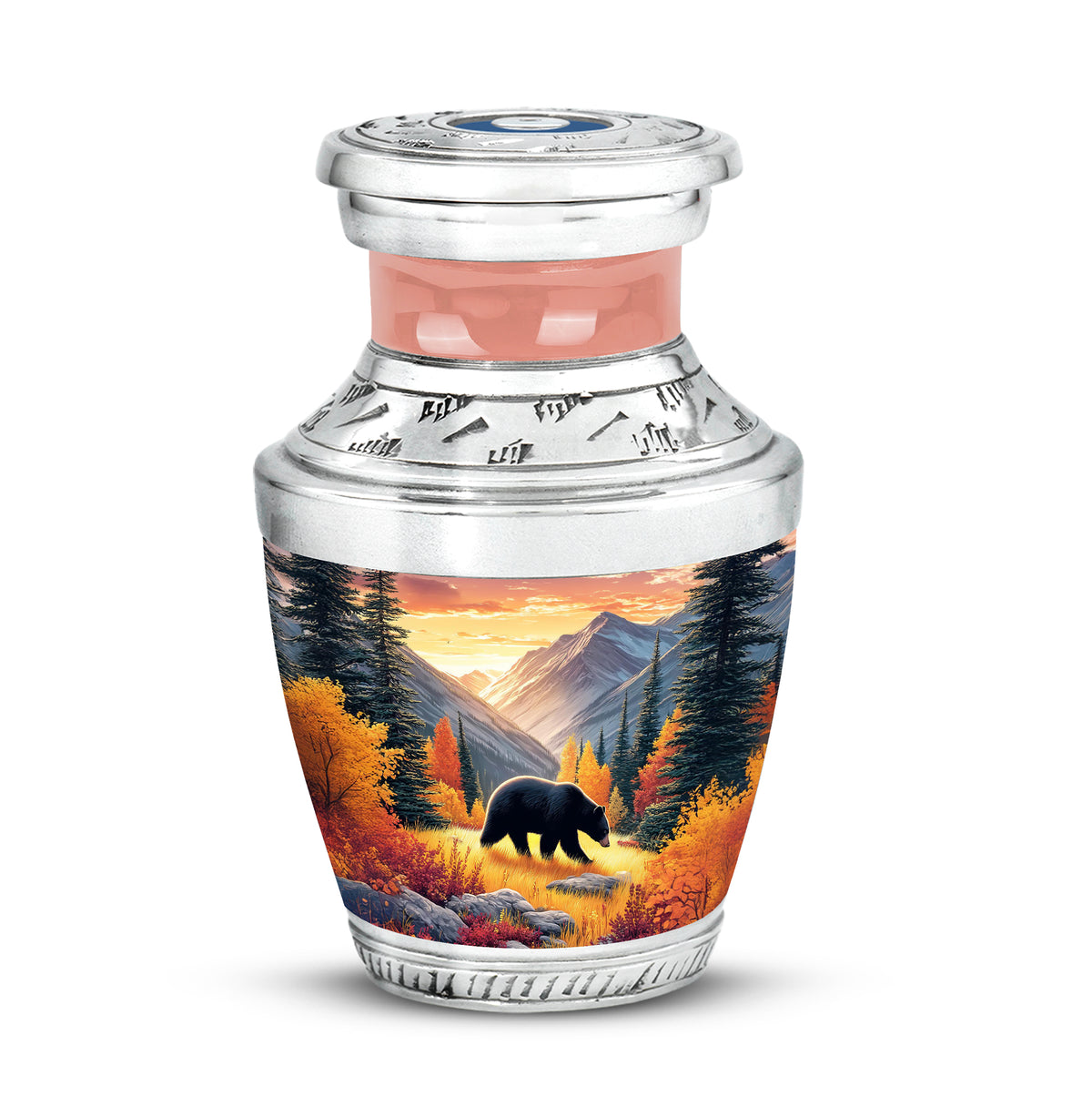 Personalized Gold Steadfast Bear Cremation Urns for Human Ashes - 10-inch, 200 cu in - Yatskia