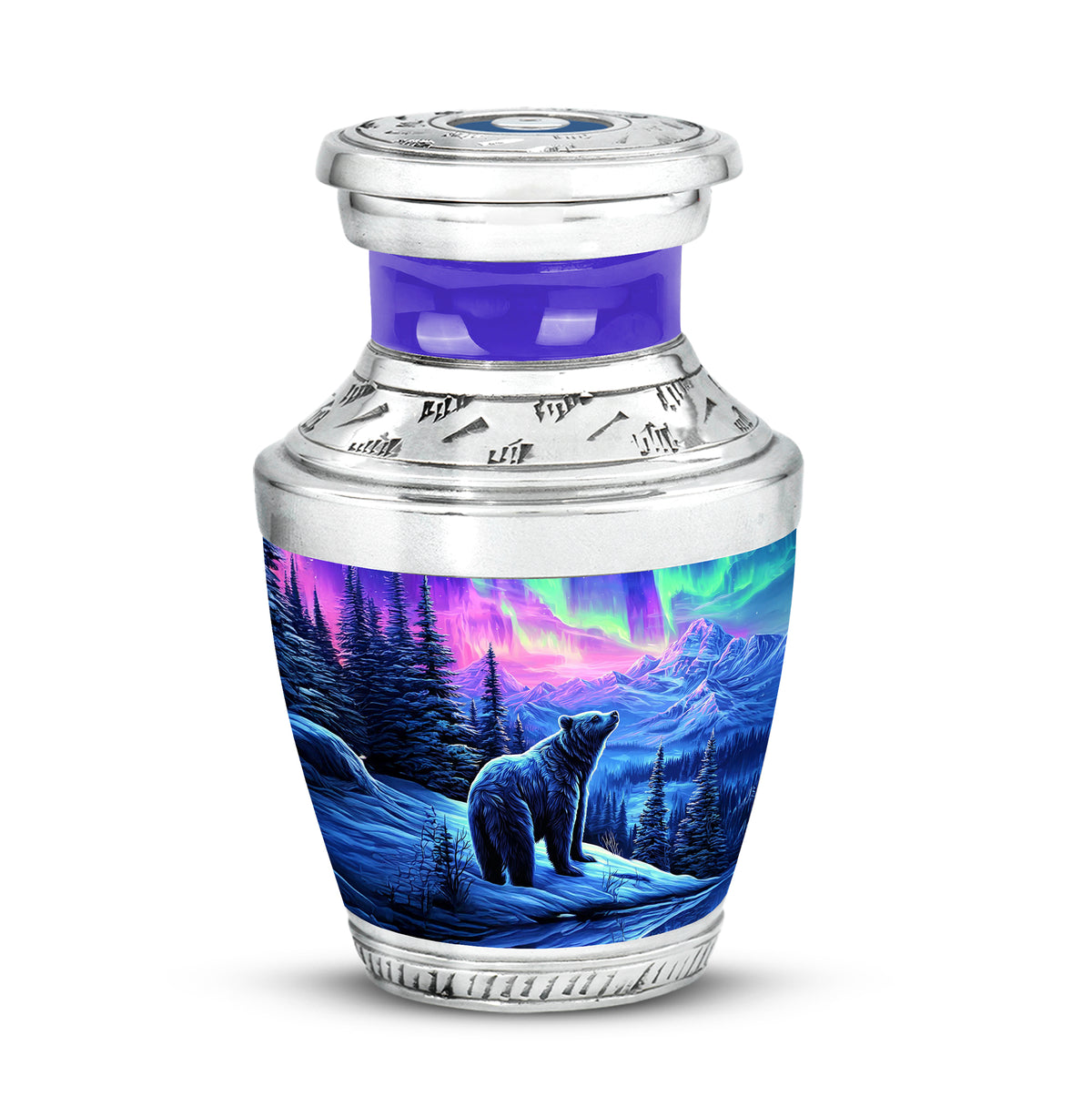 Personalized Bear Cremation Urns - Eminent Purple 10-inch, 200 cu in - Yatskia