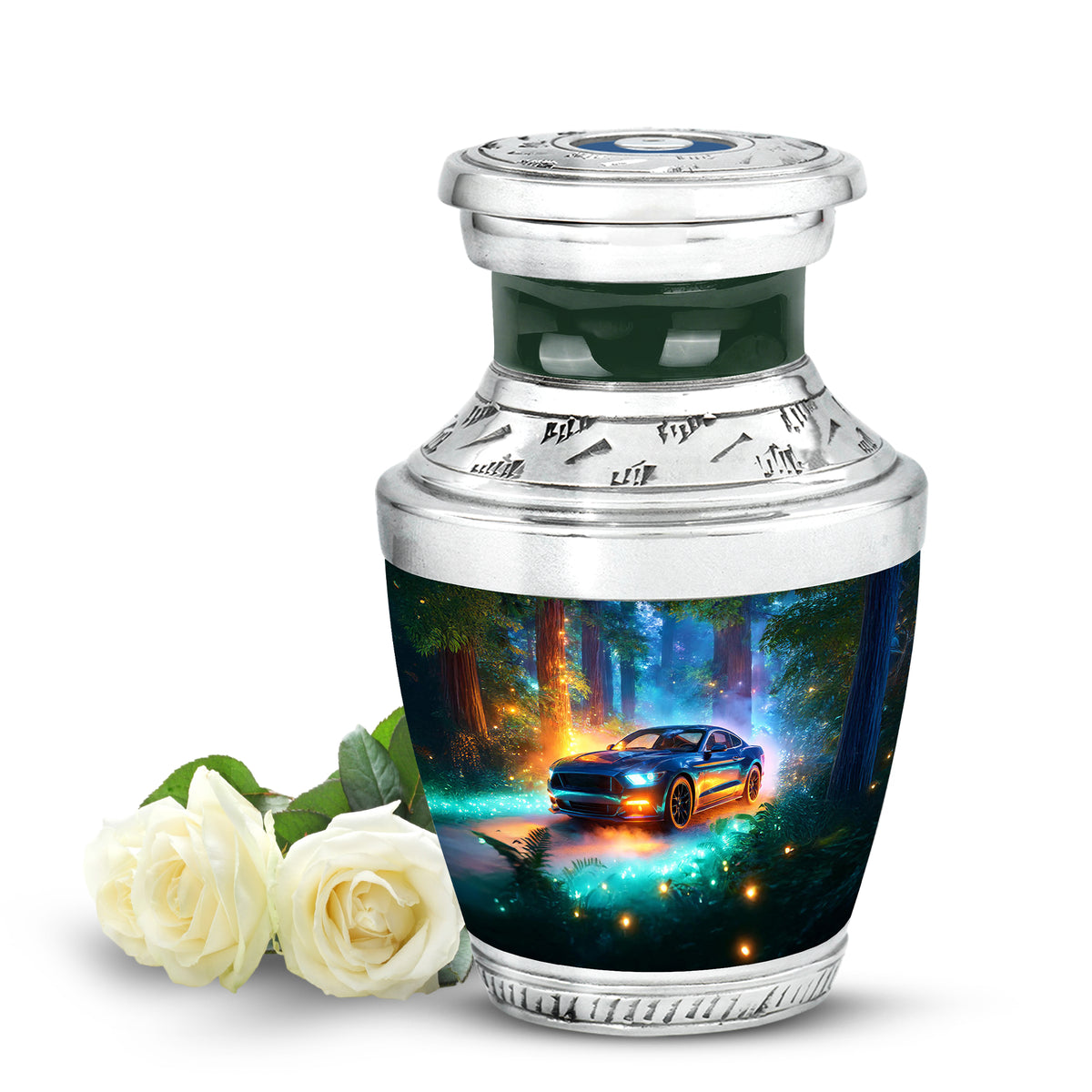 Regal Car Memorial Cremation Urns - Teal 10-inch, 200 cu in - Karyliz