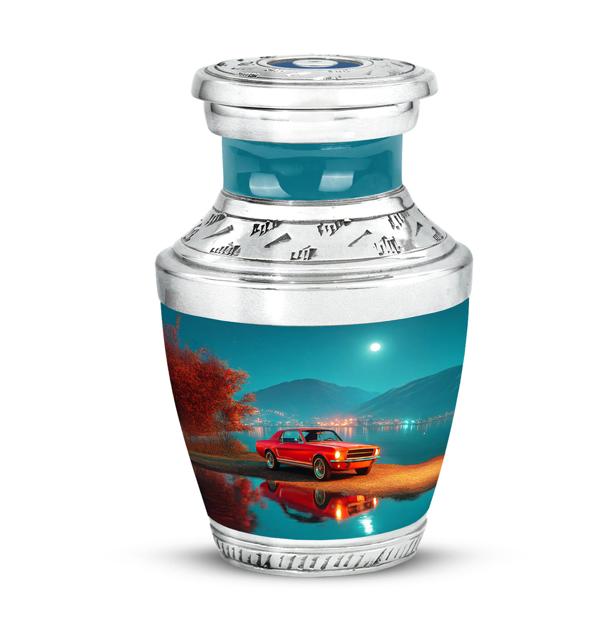 Teal Beloved Car Cremation Urns for Human Ashes - 10-inch, 200 cu in - Karyliz