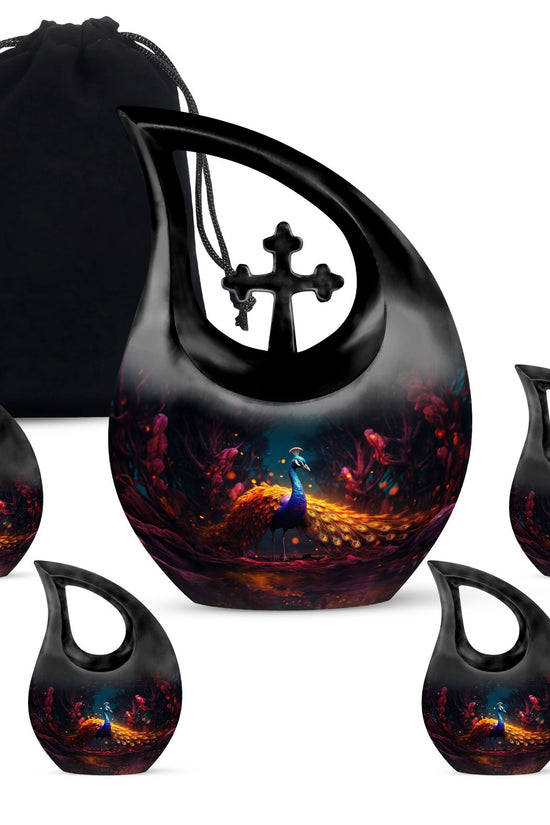 Peacock Urns For Ashes - Mini Small Urns For Men Urn