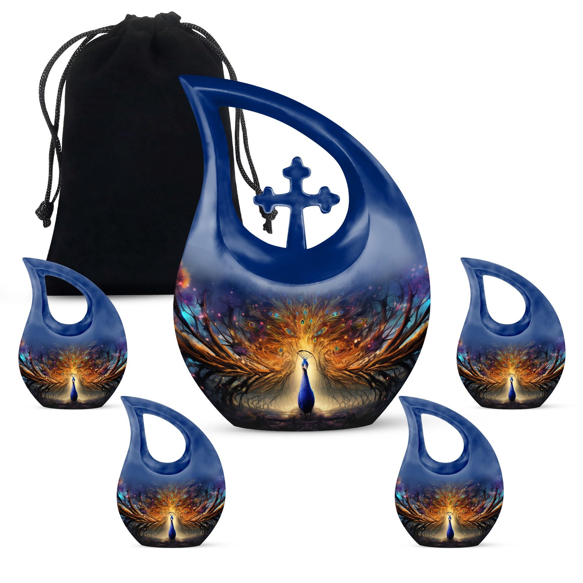 Peacock Urns For Ashes - Cremation Keepsakes For Men Urn