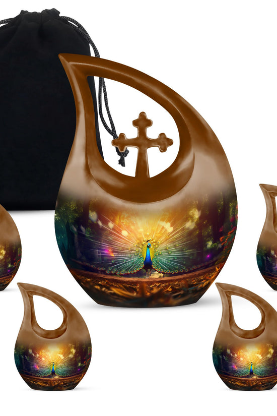 Peacock Urns For Ashes - Small Urns For Women Human Ashes Urn