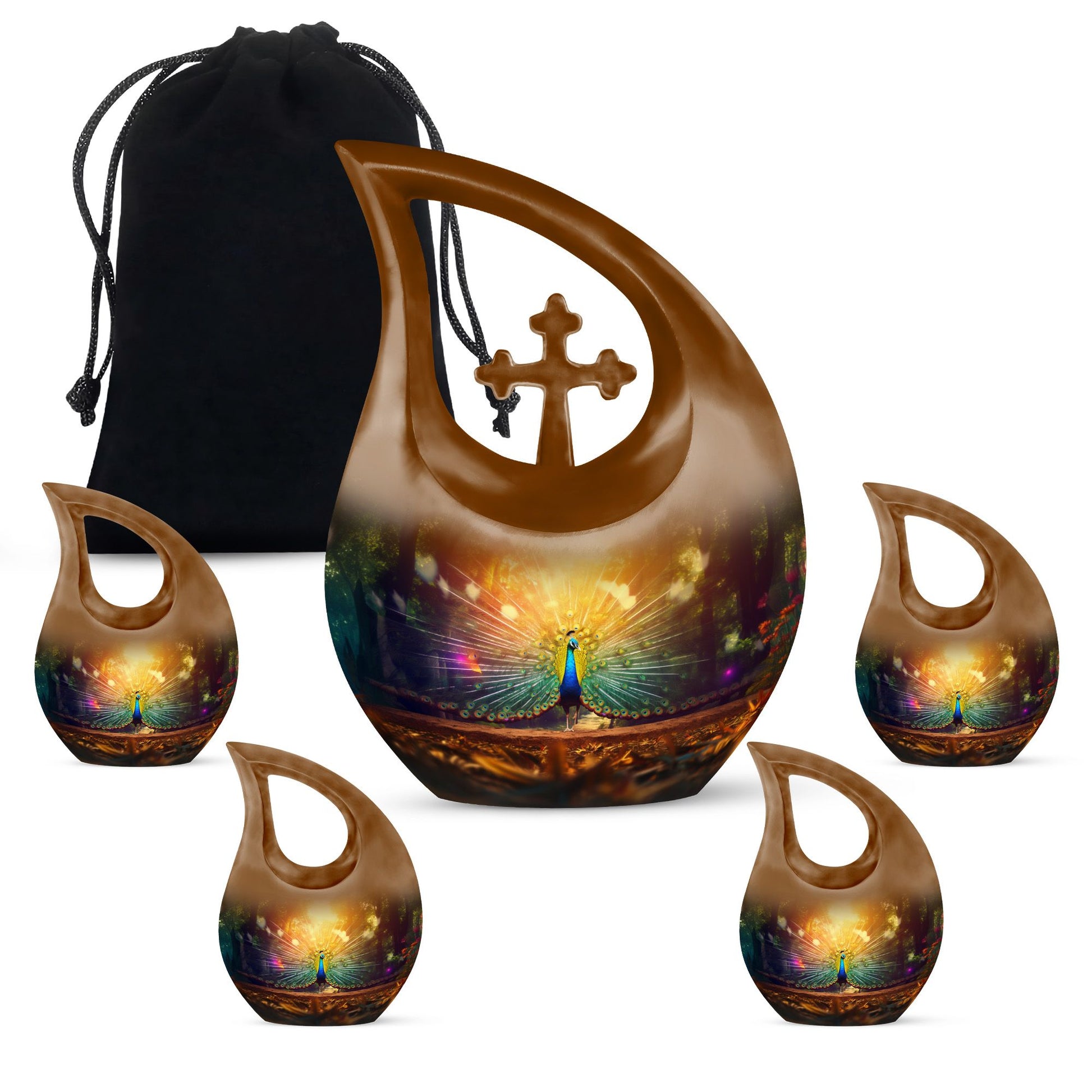 Peacock Urns For Ashes - Small Urns For Women Human Ashes Urn