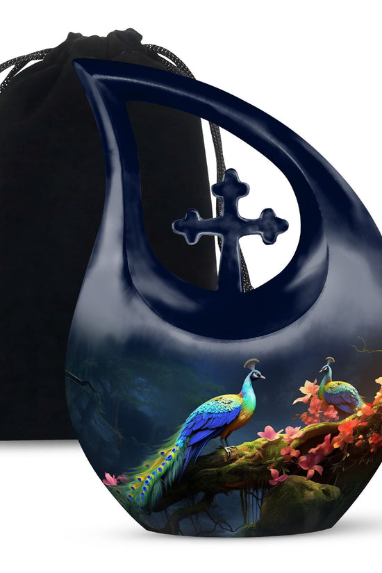 Peacock Urns For Ashes - Small Urns For Human Ashes Women Keepsake Urn