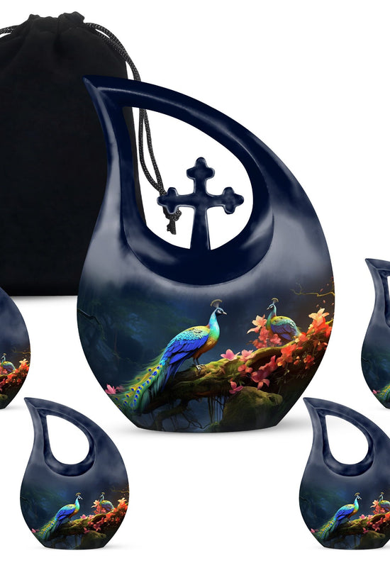 Peacock Urns For Ashes - Small Urns For Human Ashes Women Keepsake Urn