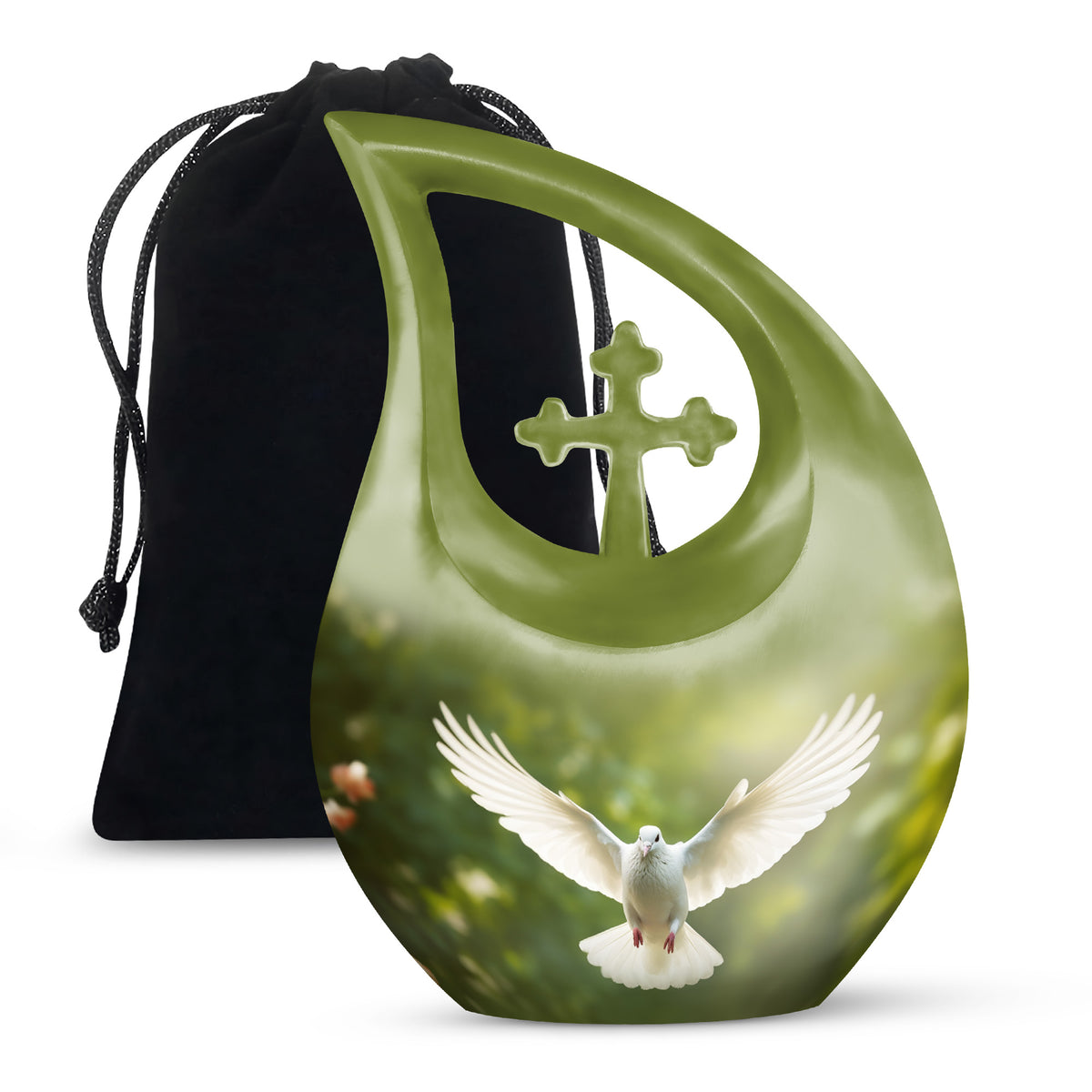 Nature Theme Memorial Urn - Dove Bird Cremation Urn For Burial