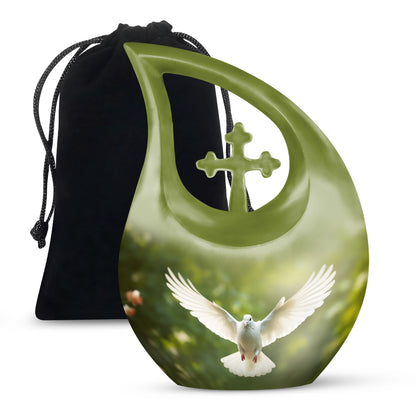 Nature Theme Memorial Urn - Dove Bird Cremation Urn For Burial