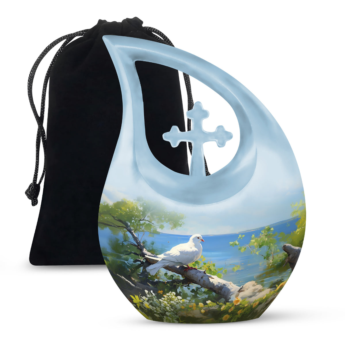 Artistic Theme Memorial Urn - Dove Bird Memorial Urn For Adult Ashes