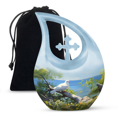 Artistic Theme Memorial Urn - Dove Bird Memorial Urn For Adult Ashes