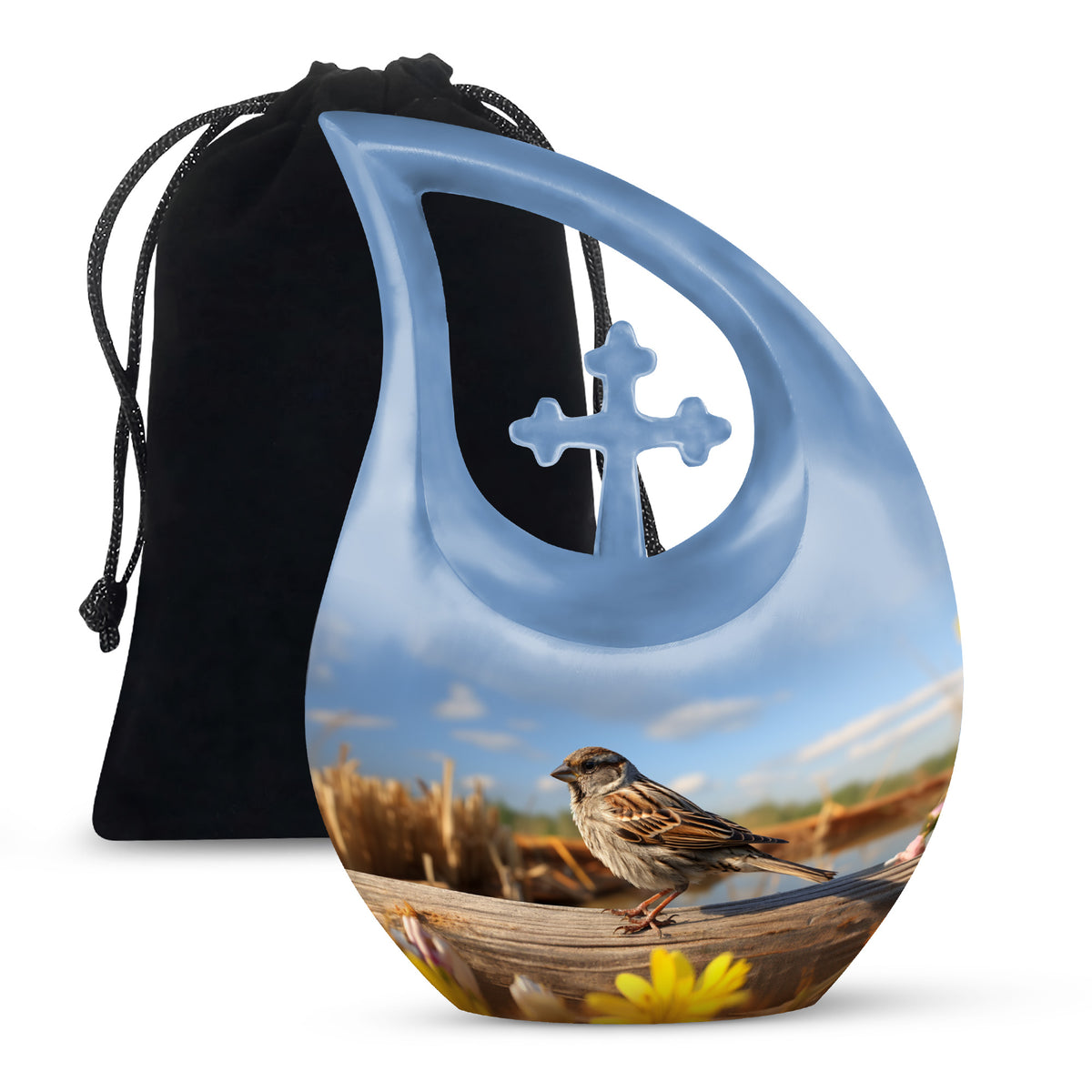 Sparrow Cremation Urn For Ashes - Nature Memorial Urn For Adult Ashes