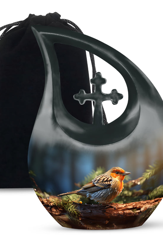 Peaceful Sparrow Memorial Urn For Human Ashes – Bird Theme Cremation Urn