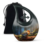 Peaceful Sparrow Memorial Urn For Human Ashes – Bird Theme Cremation Urn