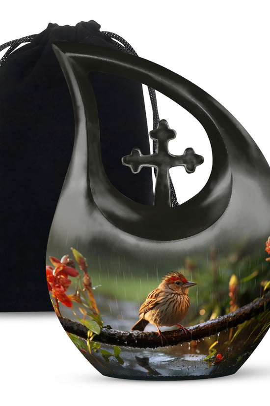 Sparrow Cremation Urn For Ashes -Nature Funeral Urn For Adult Ashes