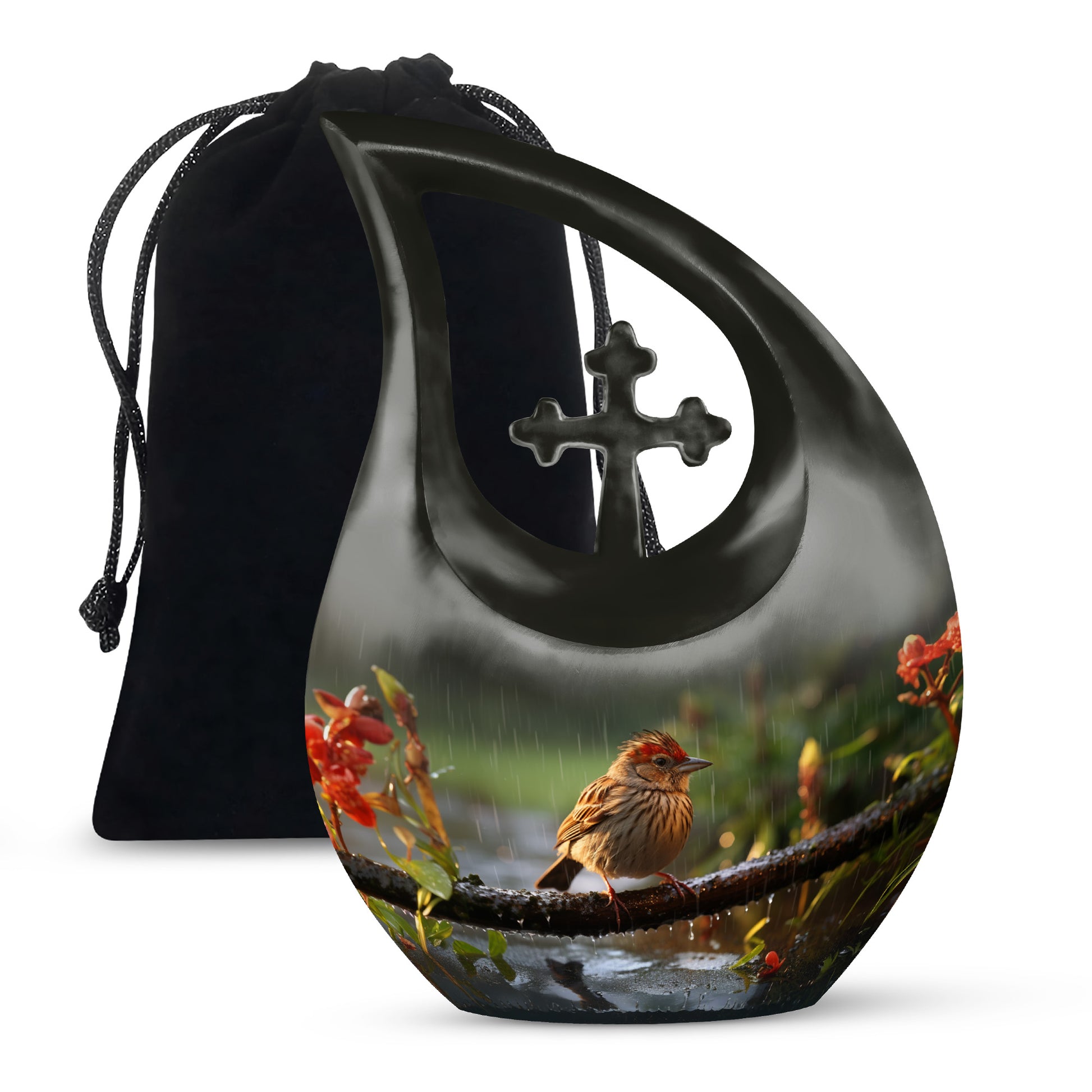 Sparrow Cremation Urn For Ashes -Nature Funeral Urn For Adult Ashes