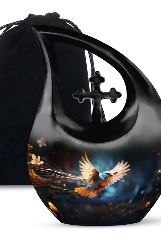 Peaceful Sparrow Memorial Urn - Cremation Urn For Ashes